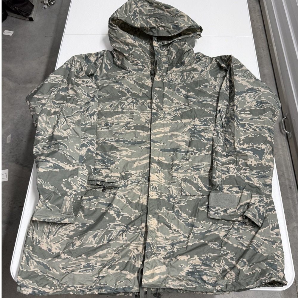 ORC Industries Rainsuit Parka Mens Medium Camo Excellent ABU Tiger Stripe Hooded